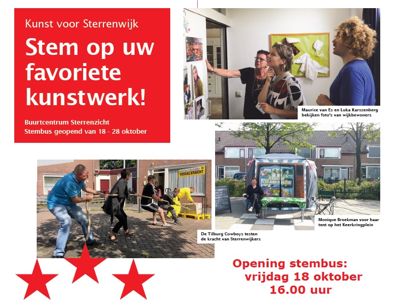 flyer stembureau Kunst voor Sterrenwijk